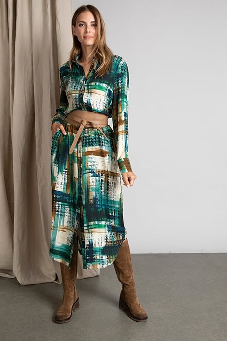 LONG SHIRT DRESS LS MULTI 2