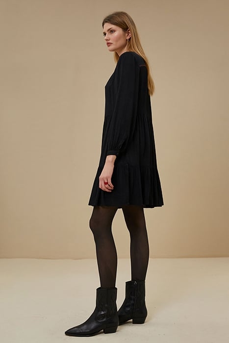 NOMI EMBROIDERY DRESS JET BLACK 4