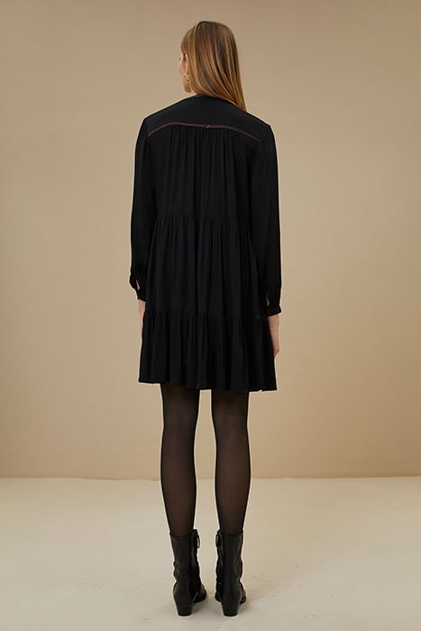 NOMI EMBROIDERY DRESS JET BLACK 2