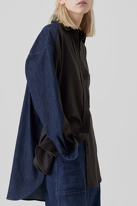 CLOSED WOMEN PATCHWORK SHIRT SHIRTS & BLOUSES BROWN BLACK 3