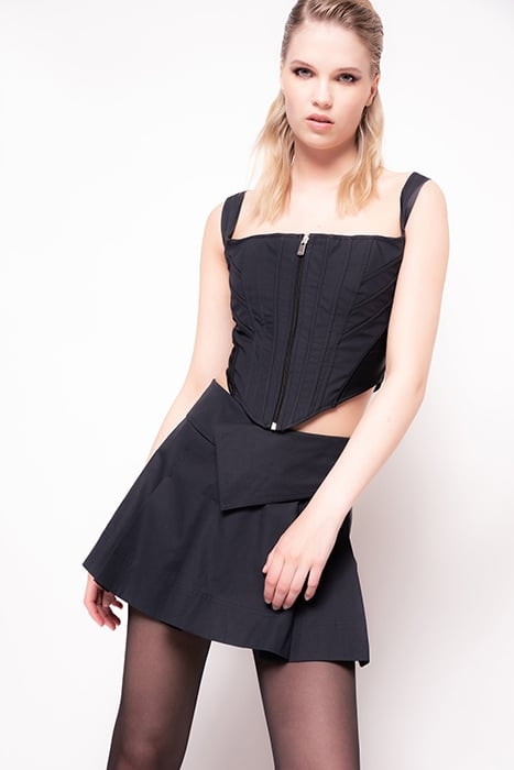 CERISE GONNA POPELINE DI COTON DEEP NAVY BLUE 1