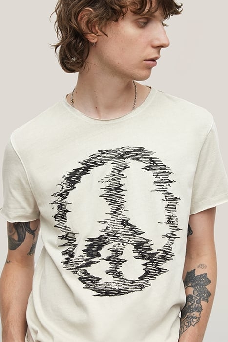 SS RAW EDGE TEE - DISTORTED PEACE FOSSIL GREY 5