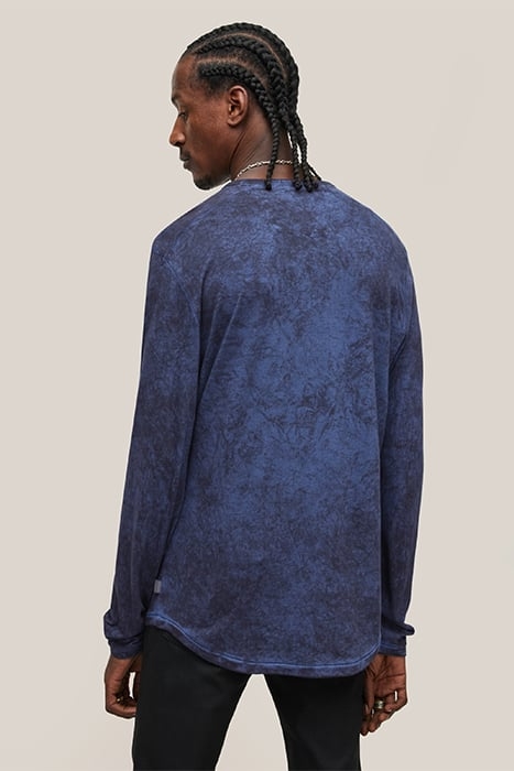 ASH LS GROMMET HENLEY WITH CARBON WASH TWILIGHT BLUE 2