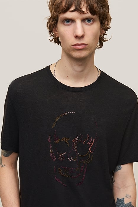 SS CREW TEE - EMBELLISHED SKULL BLACK 5