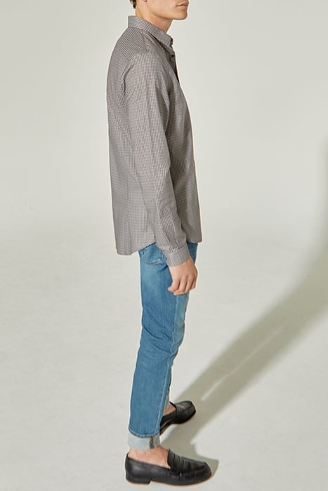 DARK CHOCOLATE GEOMETRIC PRINT SLIM SHIRT 4