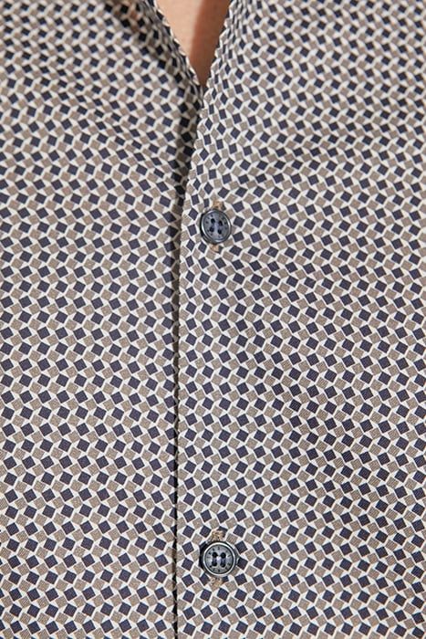 DARK CHOCOLATE GEOMETRIC PRINT SLIM SHIRT 6