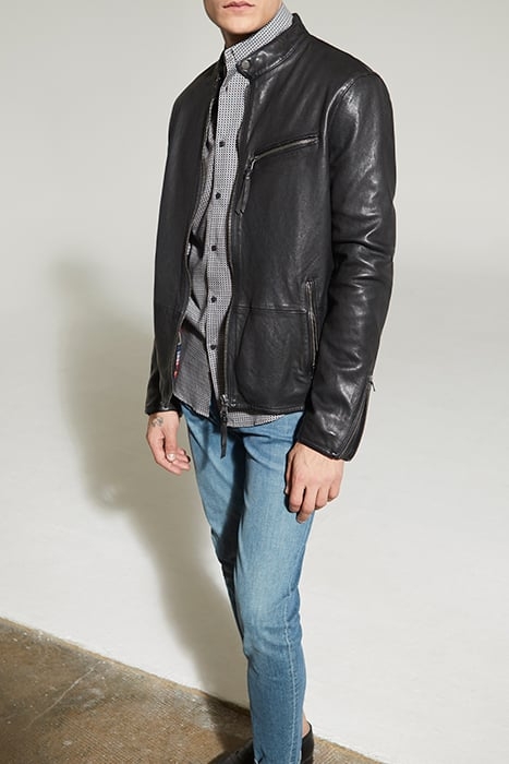 DARK CHOCOLATE GEOMETRIC PRINT SLIM SHIRT 5