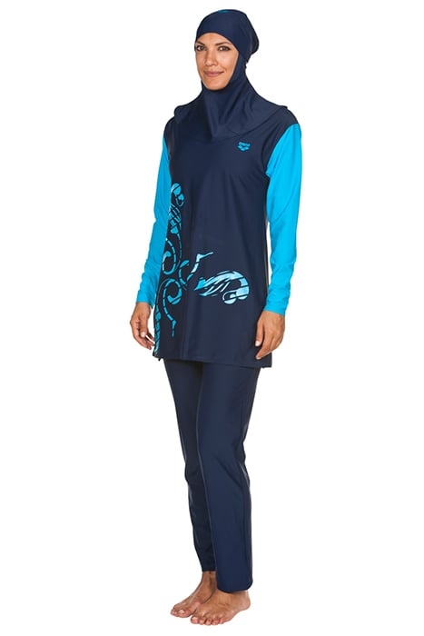 W ABIR COVER UP NAVY TURQUOISE 4