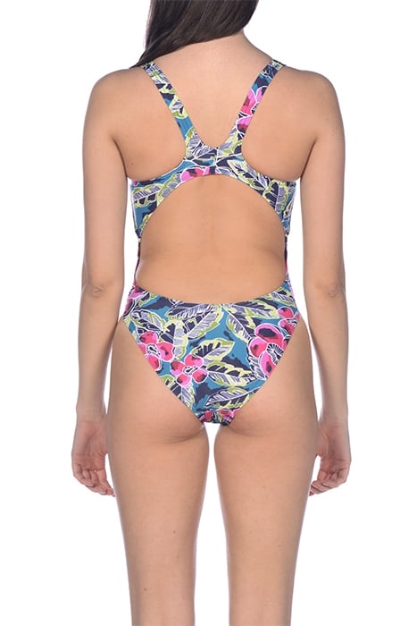 W TROPICAL SKETCH SWIM TECH ONE PIECE GREEN MULTI 3