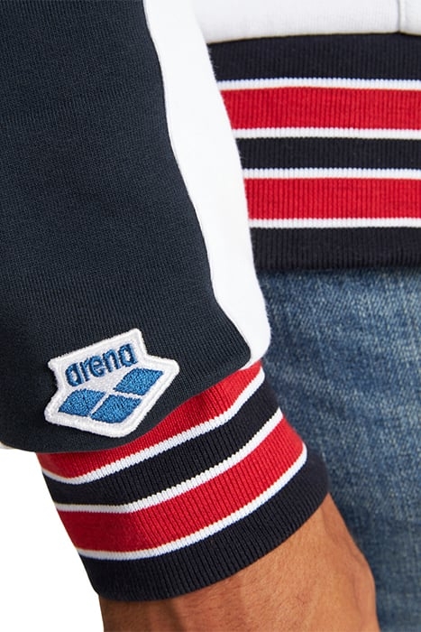 M MS HOODED SWEAT WHITE NAVY RED 5