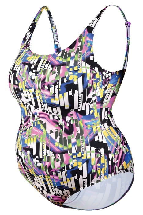 WOMEN'S BODYLIFT SWIMSUIT CAROLINA U BAC BLACK MULTI 7