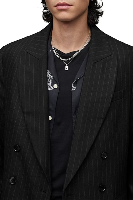 BLUES BLAZER PINSTRIPE BLK BRWN 5