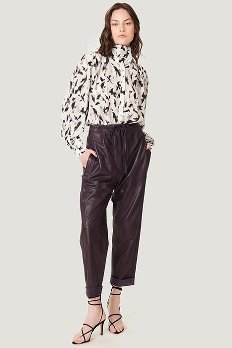 HOSHO LEATHER PANT IN PURPLE 1