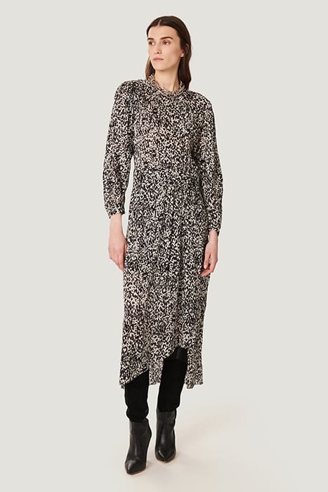 ROMERI DRESS IN ECRU/BLACK/BROWN DRESS 1