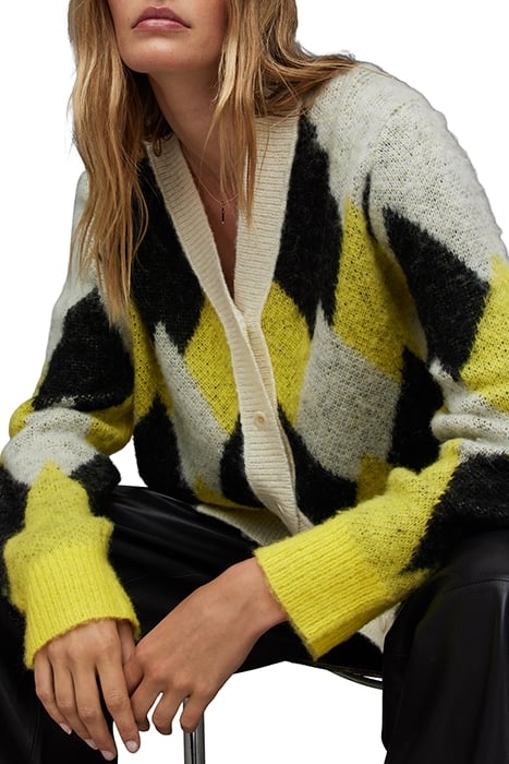 HOVE CARDIGAN WHITE/YELLOW/BLACK 4