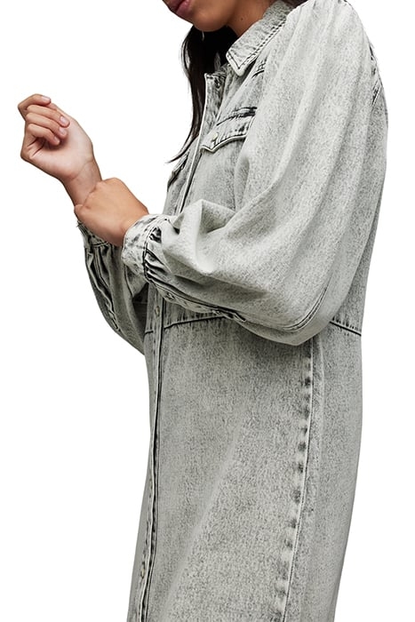 AVA DENIM DRESS SNOW GREY 4