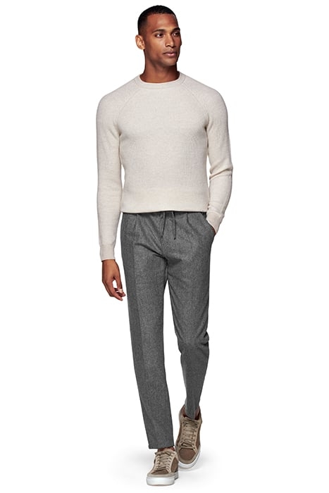 LIGHT GREY DRAWSTRING AMES TROUSERS 3