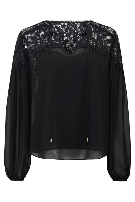 MIYA LACE YOKE BLOUSE BLACK 6