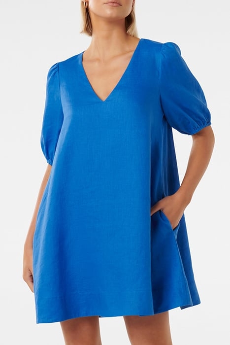 MILLIE V NECK SWING DRESS BLUE PIGMENT 1