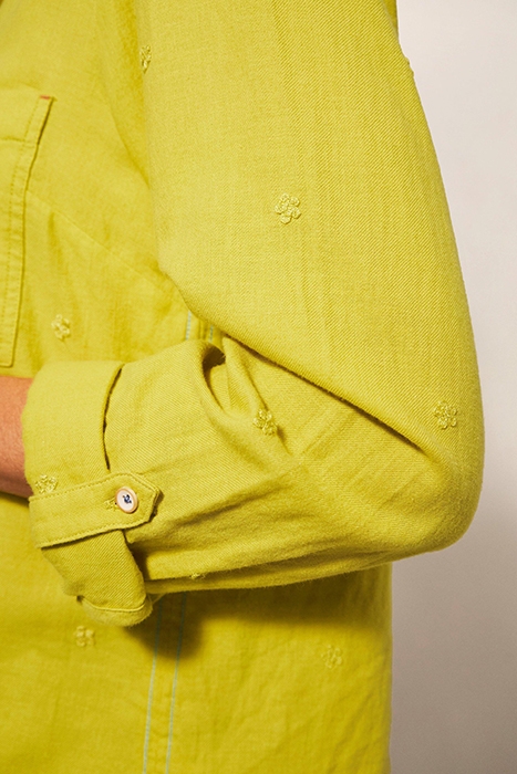 EMILIA ORGANIC COTTON SHIRT MID CHARTREUSE 4