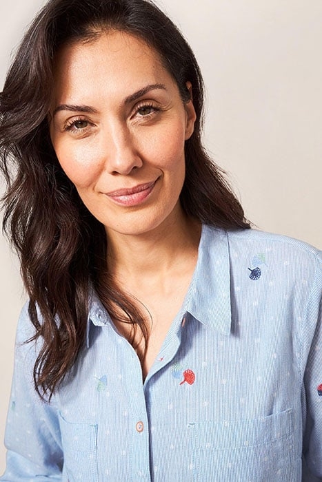 EMILIA STRIPE EMB SHIRT BLUE MULTI 3