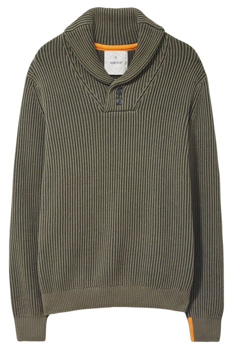 SHAWL NECK RIB JUMPER DARK GREEN 4