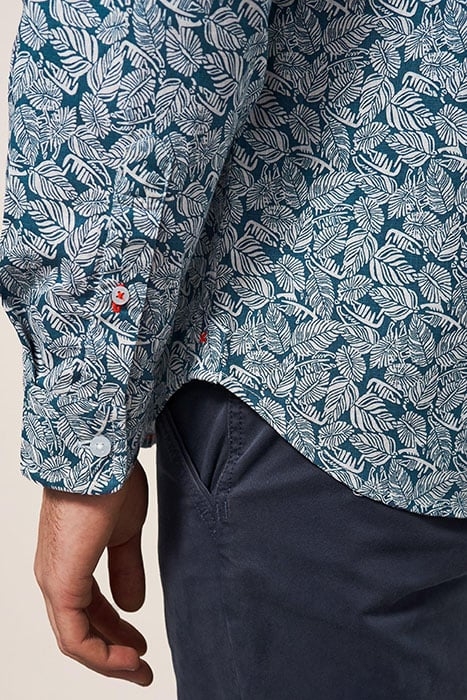 CHORLEY LEAF PRINTED SHIRT DEEP BLUE 4