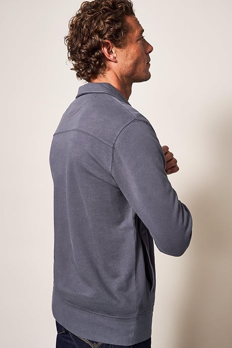ASHBY HALF ZIP SWEAT DARK GREY 3