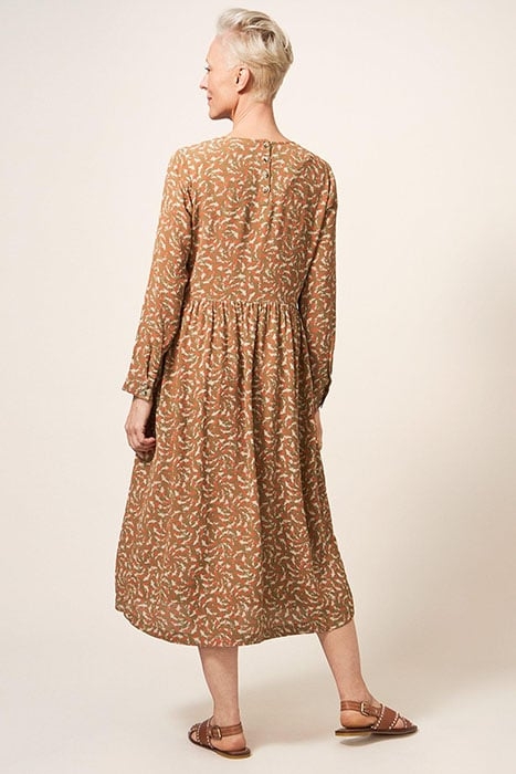 ELISA DRESS TAN MULTI 2