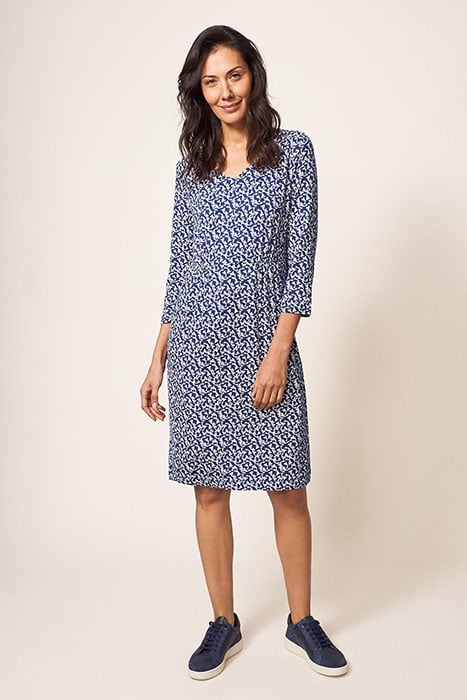 TALLIE ECO VERO JERSEY DRESS NAVY MULTI 1