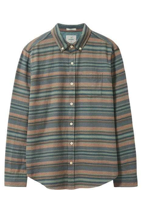 WILNE STRIPE SHIRT KHAKI GREEN 4