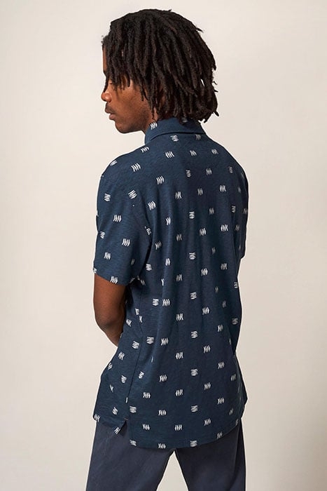 SARDINE PRINTED SS POLO DARK NAVY 2