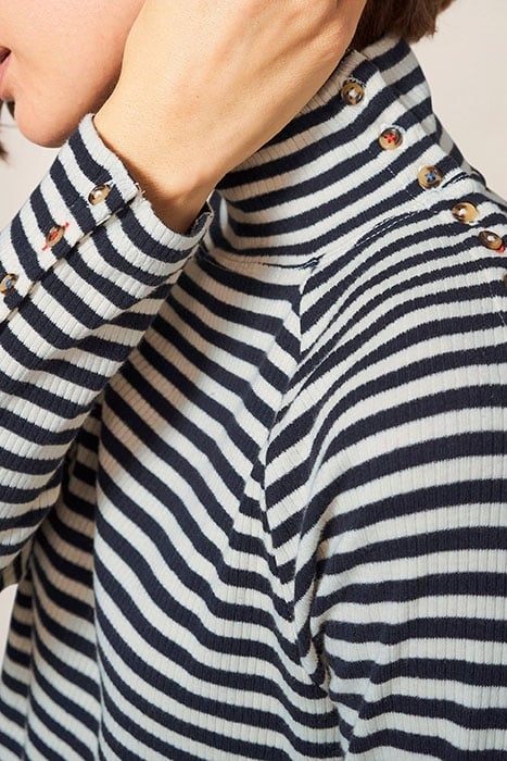 BIRDIE BUTTON TEE NAVY MULTI 3