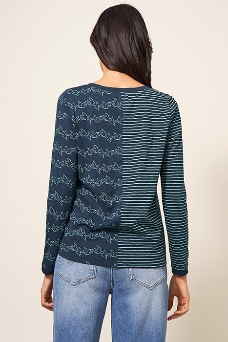 NELLY LS TEE TEAL MULTI 2