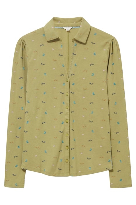 ROSIE RIB JERSEY SHIRT GREEN PRINT 3