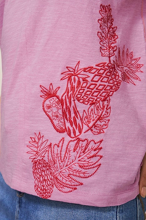 NELLY EMBROIDERED TEE PINK MULTI 3