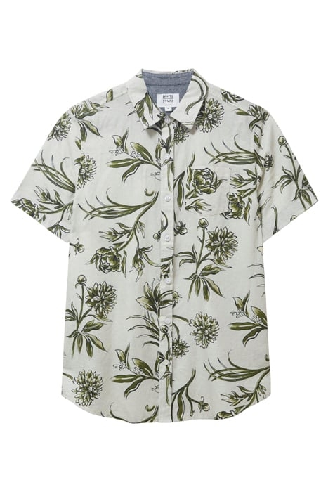 LEAF PRINTED SLIM FIT SHIRT KHAKI GREEN 4