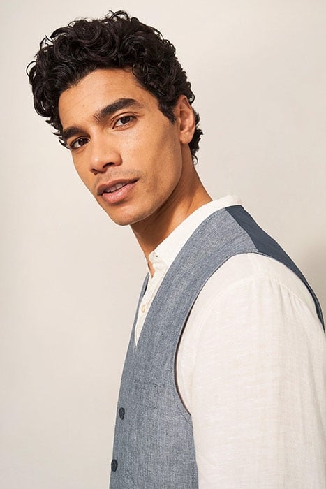 HEATH CHAMBRAY WAISTCOAT CHAMB BLUE 3