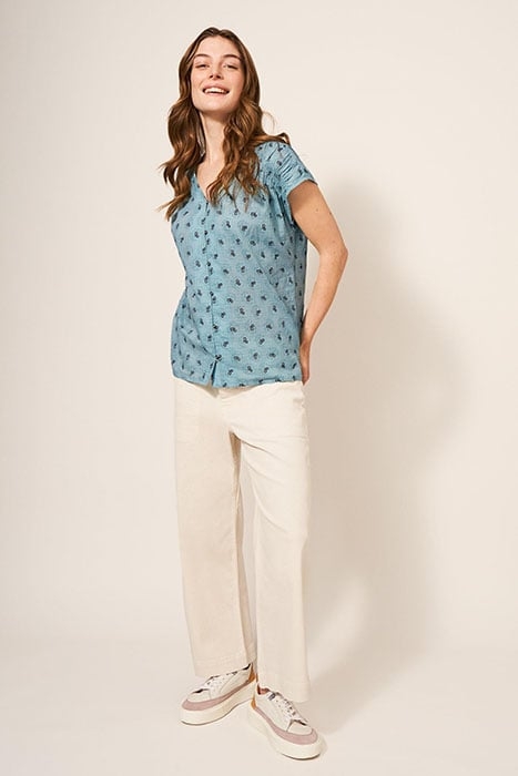 RAE COTTON VEST TEAL 1