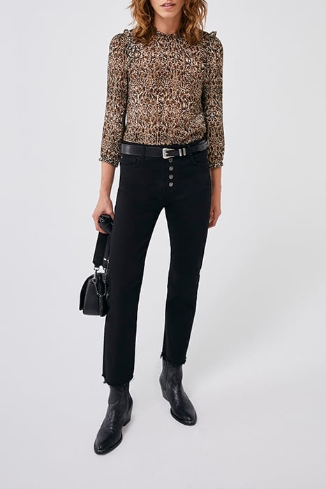 ARABESQUE PRINT VICTORIAN HIGH NECK LOOSE BLOUSE 3