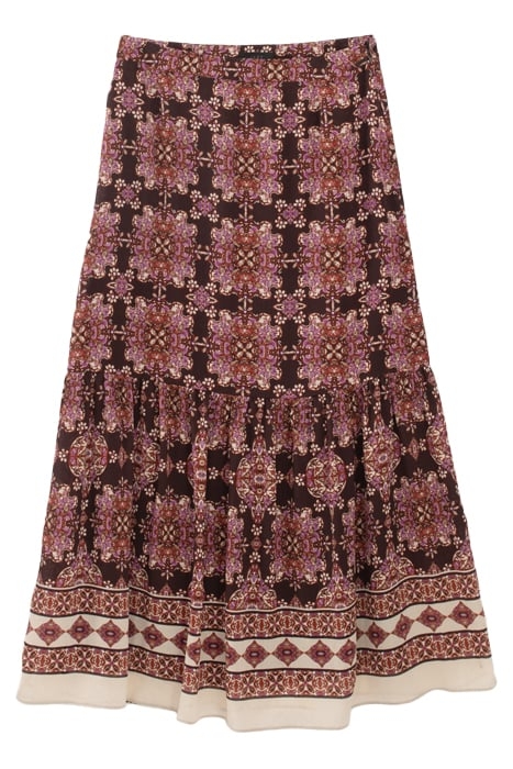PURPLE BOHO PRINT LONG SKIRT 5
