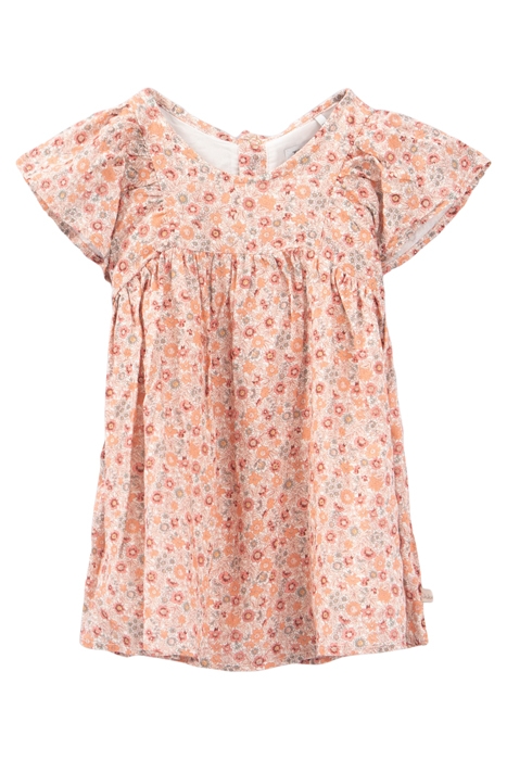 BABY GIRLS’ PEACH MICRO-FLOWER PRINT LENZING™ ECOVERO™ DRESS 1