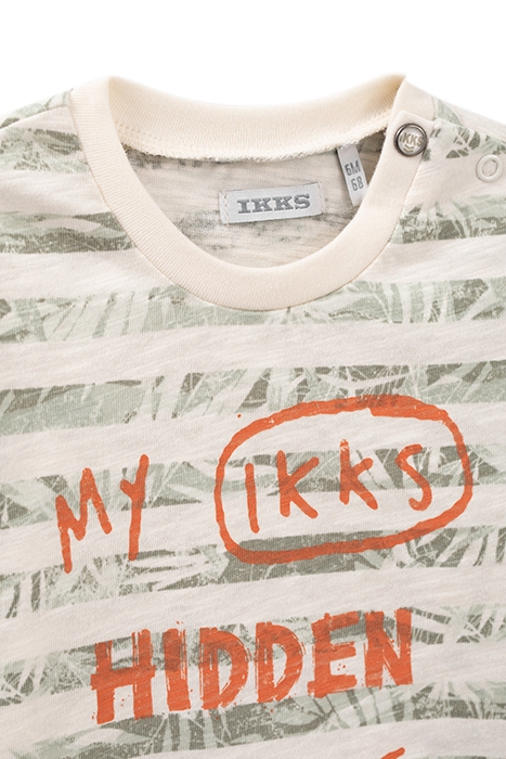 BABY BOYS’ ECRU JUNGLE STRIPE ORGANIC COTTON T-SHIRT 3