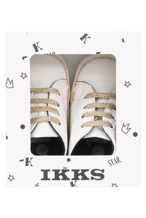 BABY GIRLS’ ECRU TRAINERS WITH GOLD LACES 7