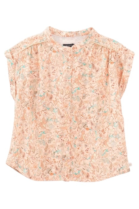 GIRLS’ PEACH FLORAL PRINT LENZING™ ECOVERO™ VISCOSE SHIRT 1