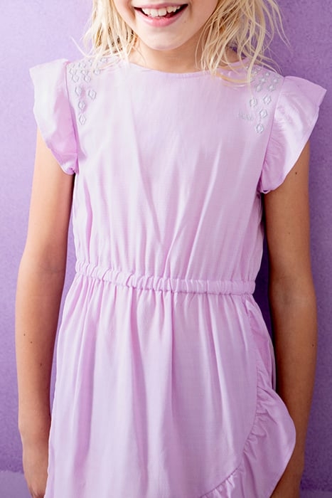 GIRLS’ VIOLET LENZING™ ECOVERO™ RUFFLED WRAP DRESS 4