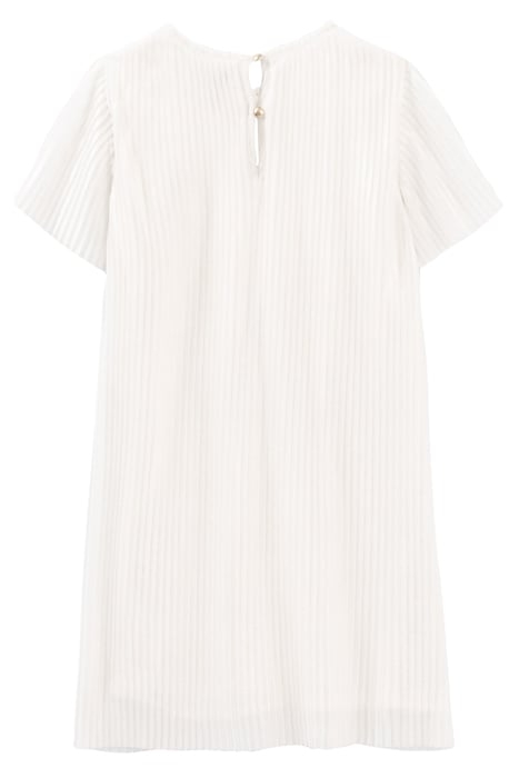 GIRLS’ WHITE GLITTERY PLEATED DRESS WITH GOLD WAISTBAND 3
