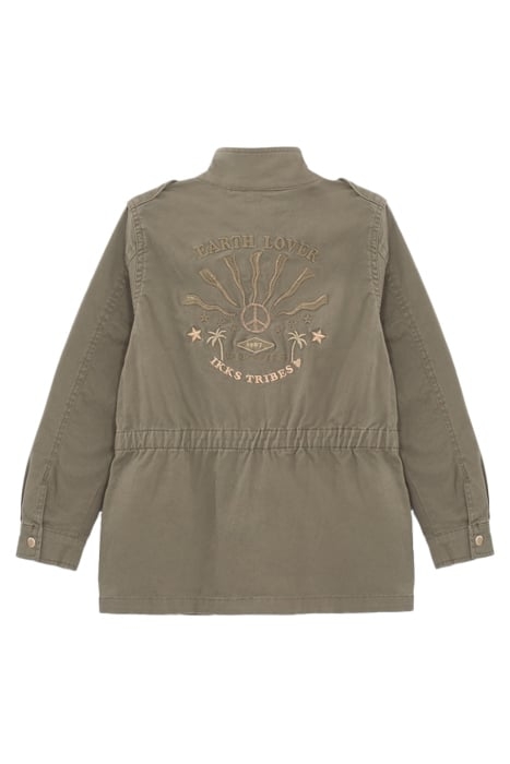 GIRLS' KHAKI SAFARI JACKET WITH XL EMBROIDERED BACK 3