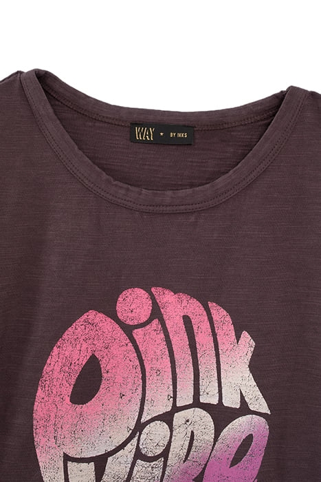 GIRLS’ GREY VINTAGE-VIBE SLOGAN ORGANIC T-SHIRT 3