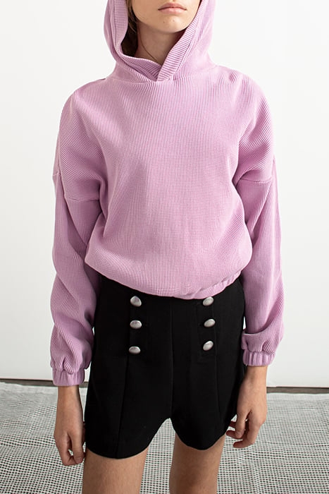 GIRLS’ VIOLET WAFFLE HOODIE 3